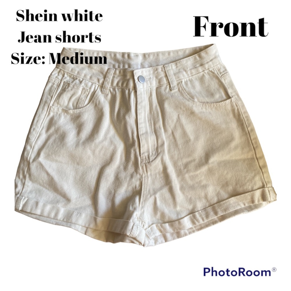 Shein white jean shorts